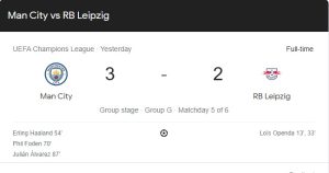 Suspicious Fixed Match: Manchester City vs Leipzig